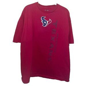 RARE✨NFL Team Apparel Houston Texans Graphic Logo Red T Shirt‎ Size XL ✨Vintage